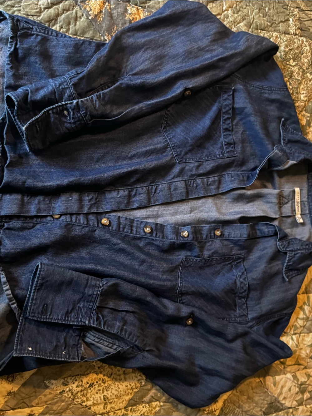 JACHS Girlfriend Dark Indigo Button-Down Shirt
